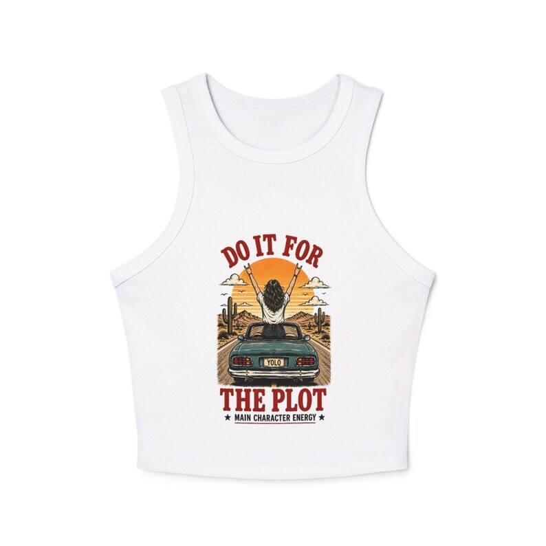 Do It for the Plot Sunset Racer Tank | Womens Micro Rib Tank - Etsy
