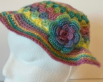 Little Girls Summer Hat with Floppy Brim in Bright Colors