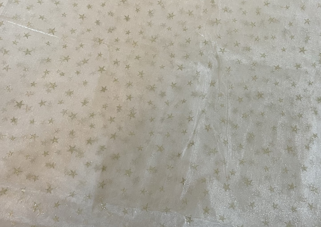 White Sheer Fabric With Gold or Silver Stars - Etsy