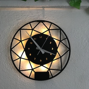 Minimalist LED Wall Clock with Geometric Details