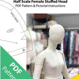 Half Scale Mannequin Stuffed Head PDF Pattern & Pictorial Instructions