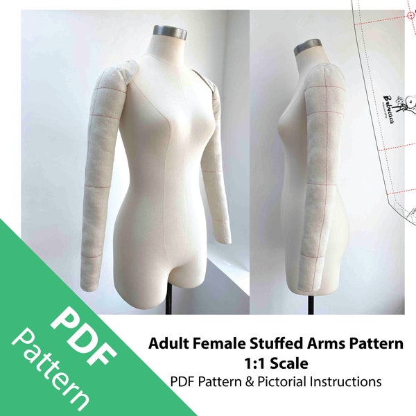 1:1 Scale Adult Female Stuffed Arms PDF Pattern & Pictorial Instruction