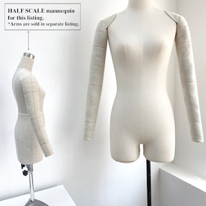 HALF SCALE Mannequin / Fully Pinnable / Mini Mannequin/ Cotton Linen NOT Human Size image 3