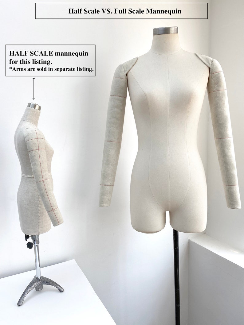 HALF SCALE Mannequin / Fully Pinnable / Mini Mannequin/ Cotton Linen NOT Human Size image 3