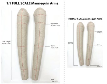 1:1 Full Scale & Half Scale Soft Tailored Mannequin Arms