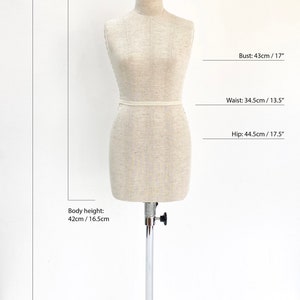 HALF SCALE Mannequin / Fully Pinnable / Mini Mannequin/ Cotton Linen NOT Human Size image 2