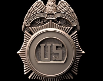 US Department of Justice Blank Badge STL