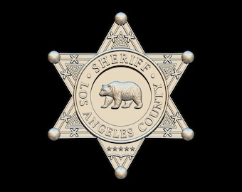 Los Angeles County Sheriff Badge 3D STL for CNC