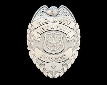 US Navy Security Force badge 3D STL for CNC