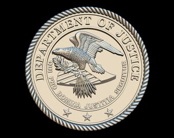 US Department of Justice Seal 3D STL for CNC