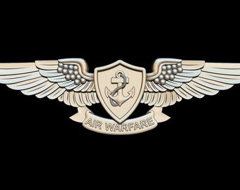 US Air Warfare Specialist insignia 3D STL for CNC