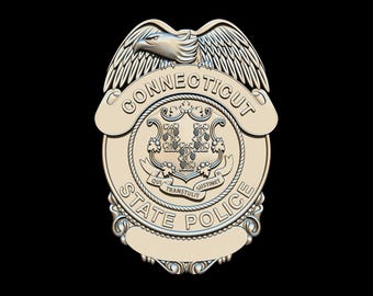 Connecticut State Police Badge 3D STL for CNC