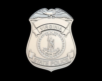 Virginia State Police Badge 3D STL file for CNC