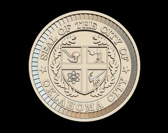 Oklahoma City Seal 3D STL for CNC