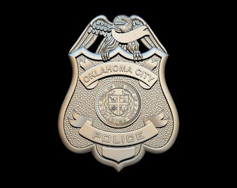 Oklahoma City Police Badge 3D STL for CNC