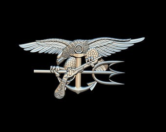 Navy SEAL Trident Special Warfare Insignia 3D STL for CNC