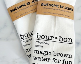 Magic Bourbon Vinyl Tea Towel Cotton Towel Flour Sack Towel Kitchen Towel