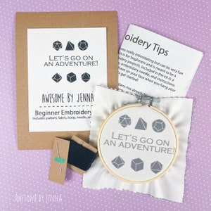 DIY Hand Embroidery Kit Dungeons and Dragons Dice Adventure Embroidery Kits for Beginners Funny Embroidery Kits Embroidery Designs