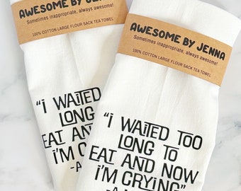 Crying Hungry Vinyl Tea Towel Cotton Towel Flour Sack Towel Kitchen Towel