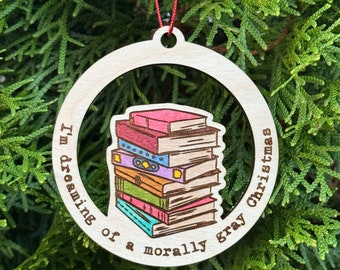 Dreaming of a Morally Gray Christmas Books Acrylic Christmas Ornament