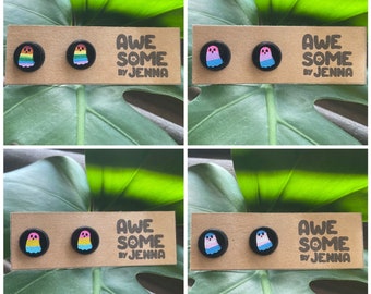 Gay Pride Ghost Stud Earrings