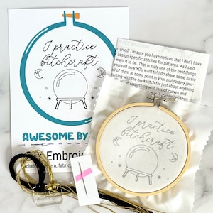 Bitchcraft DIY Hand Embroidery Kit  Funny Embroidery Kit for Beginners Embroidery Designs