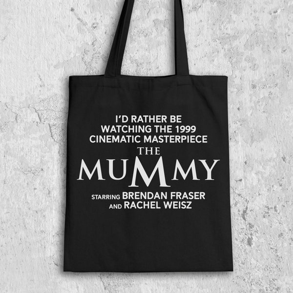 Handmade Reusable Black Canvas Tote Bag Mummy