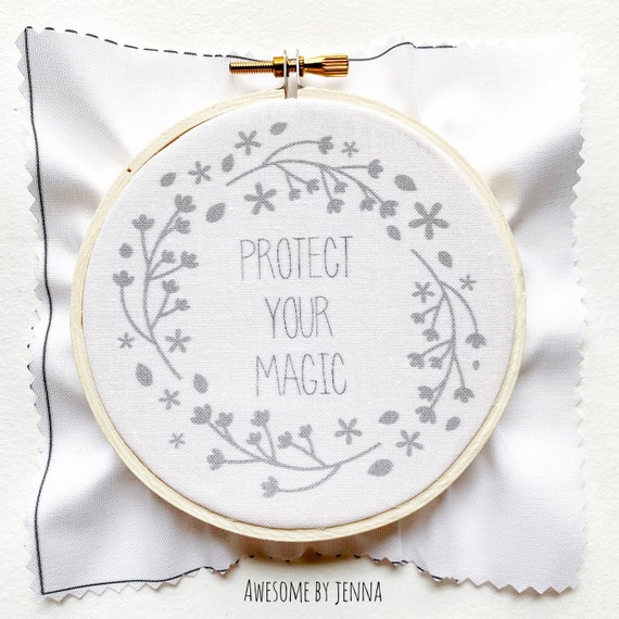 DIY Hand Embroidery Kit Protect Your Magic Embroidery Kits for Beginners  Funny Embroidery Kits Embroidery Designs