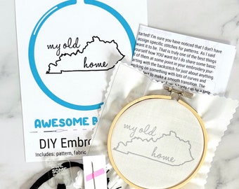My Old KY Home DIY Hand Embroidery Kit Funny Embroidery Kit for Beginners Embroidery Designs