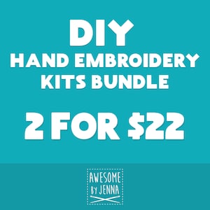 DIY Hand Embroidery Kits Bundle 2 for 22 Embroidery Kits for Beginners Funny Embroidery Kits Embroidery Designs