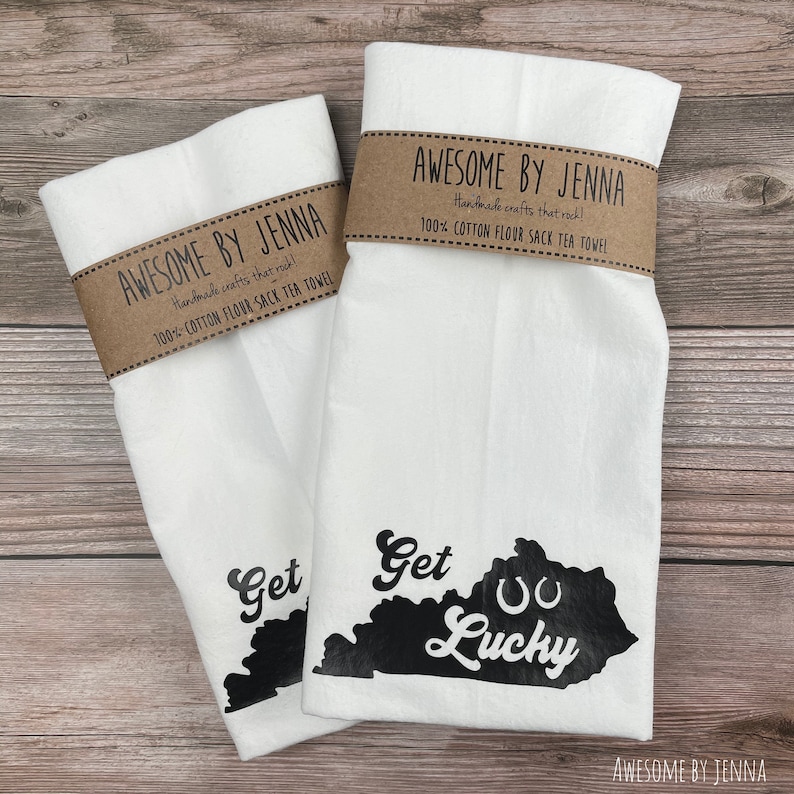 AwesomebyJenna Get Lucky Kentucky Tea Towel - Thumbnail 3