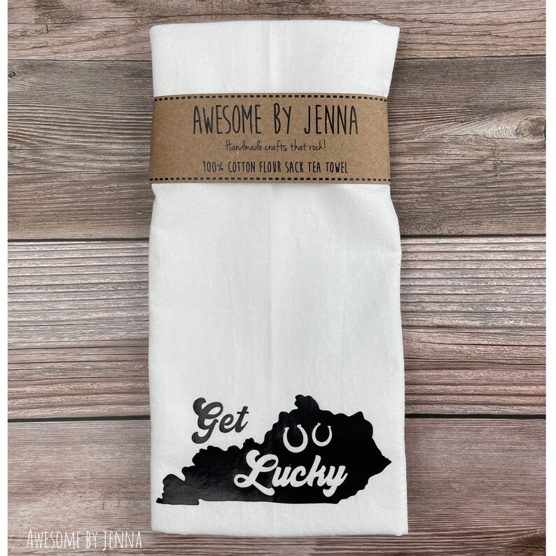 AwesomebyJenna Get Lucky Kentucky Tea Towel - Thumbnail 2