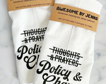 Policy and Change Vinyl Tea Towel Cotton Towel Flour Sack Towel Kitchen Towel