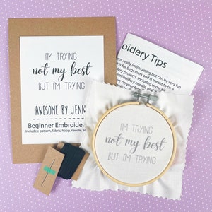 DIY Hand Embroidery Kit I’m Trying Funny Embroidery Kit for Beginners Embroidery Designs