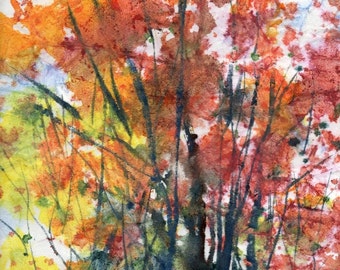 Batik Style No.11/New England Fall-Scape, limited edition of 50 fine art giclee prints