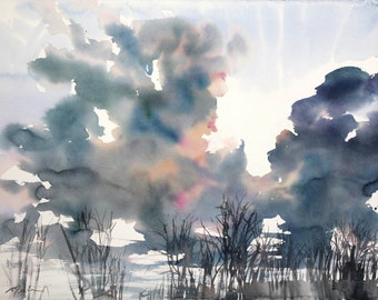 New England Landcape No.197, limited edition of 50 fine art giclee prints from my original watercolor