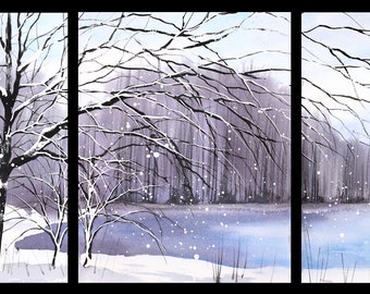 Triptych February 2020 no.4-S, limited edition of 50 fine art giclee prints from my original watercolor