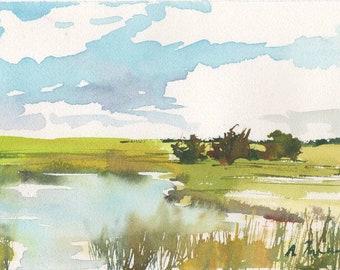 Marsh no.78, limited edition of 50 fine art giclee prints from my original watercolor