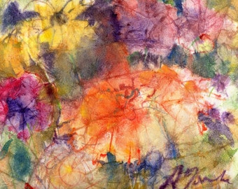 Batik Style No.43/Flowers, limited edition of 50 fine art giclee prints