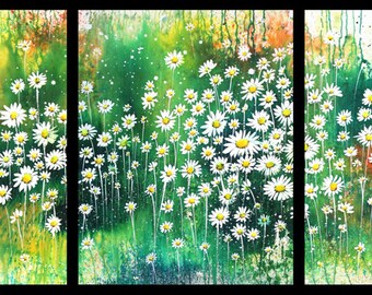 Triptych February 2020 no.1-L, limited edition of 50 fine art giclee prints from my original watercolor