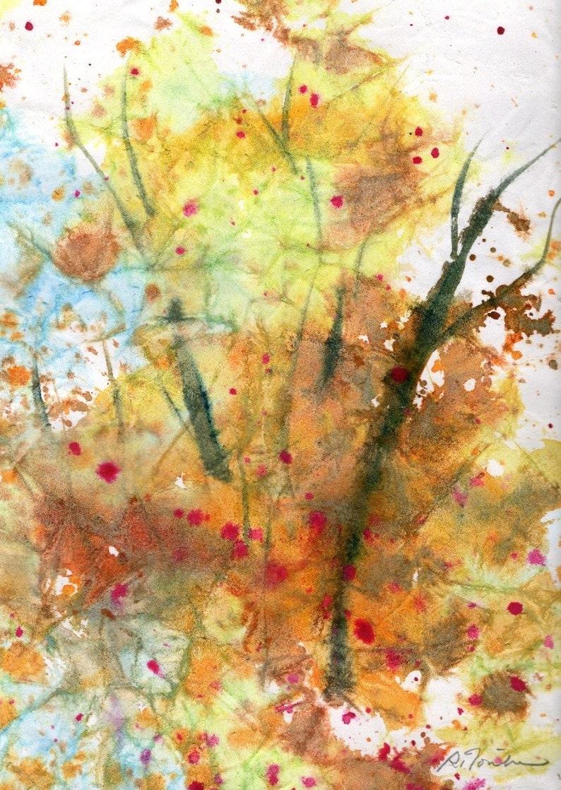 Batik Style/New England Fall-Scape No.25, limited edition of 50 fine art giclee prints image 1