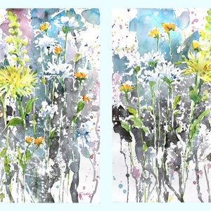 Diptych No.6 flowers, limited edition of 50 fine art giclee prints from my original watercolor