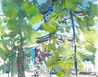 Japan trip No.45, limited edition of 50 fine art giclee prints from my original watercolor