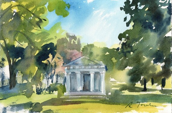 水彩画(風景)№42 7.5x11 Worcester Sketchbook No.42, Original Watercolor - Etsy