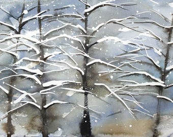 Winter no.2, limited edition of 50 fine art giclee prints from my original watercolor