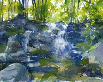 Worcester Sketchbook Worcester Cascades, limited edition of 50 fine art giclee prints