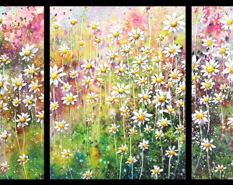 Triptych June 2021 no.1-S, limited edition of 50 fine art giclee prints from my original watercolor