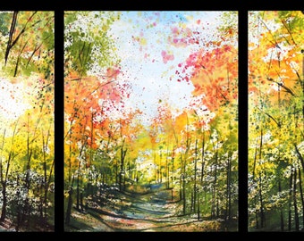 Triptych November 2021 no.1-L, limited edition of 50 fine art giclee prints from my original watercolor
