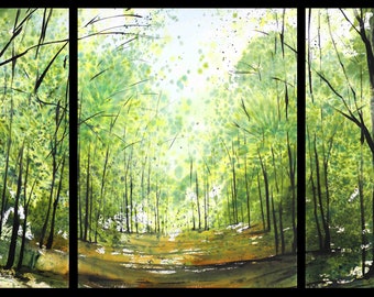 Triptych July 2021 no.3-L, limited edition of 50 fine art giclee prints from my original watercolor