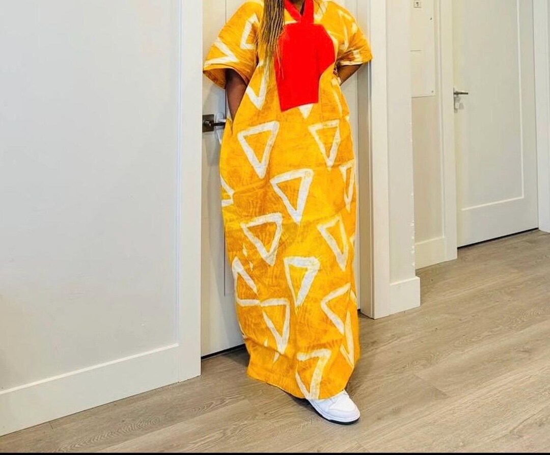 Adire Mini Bubu Dress with Asooke Neckline